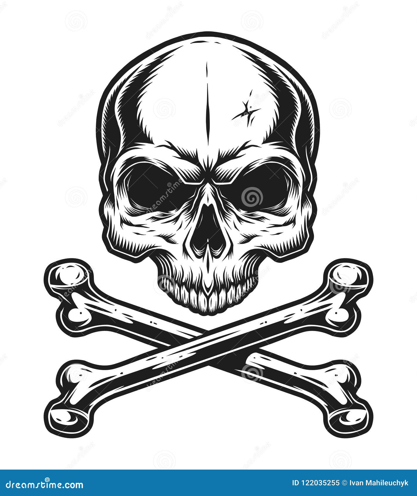 Skull with Crossbones Tattoo SVG Cut file by Creative Fabrica Crafts   Creative Fabrica