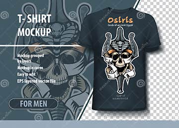 Vintage Skull Template in Clothing of the Egyptian Gods of the Ancient ...