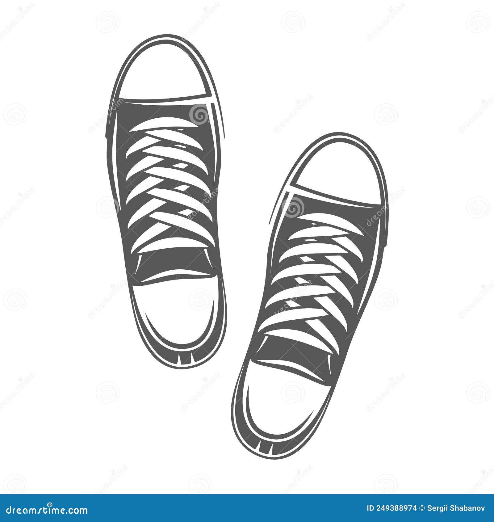 Vintage Sneakers Shoes Silhouette Stock Vector - Illustration of ...