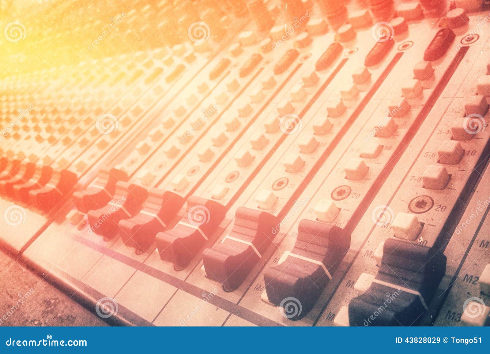 Vintage Sound control stock image. Image of volum, music 43828029