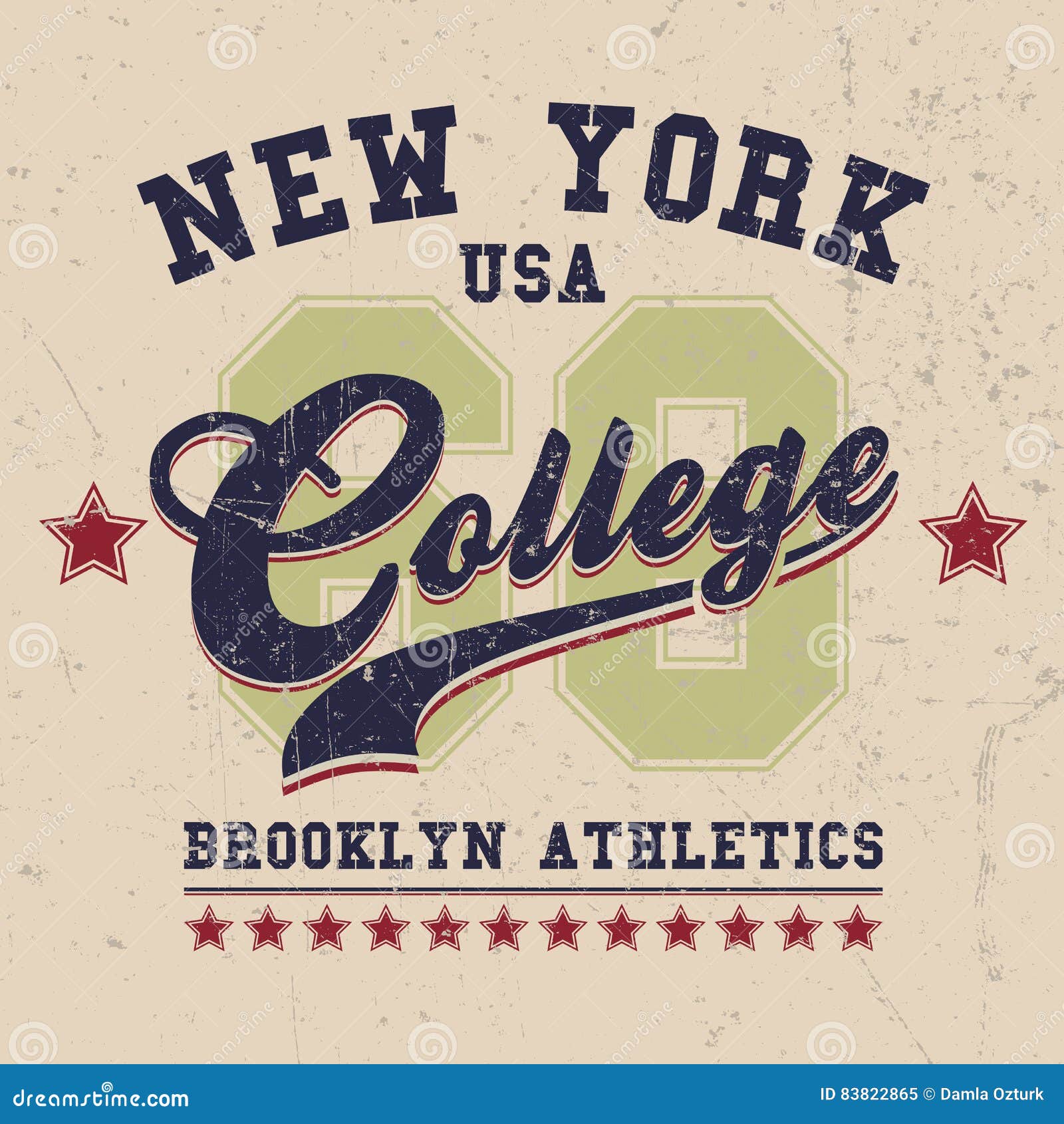 Vintage Sport Wear New York T-shirt Design, Athletics Typography Stock ...