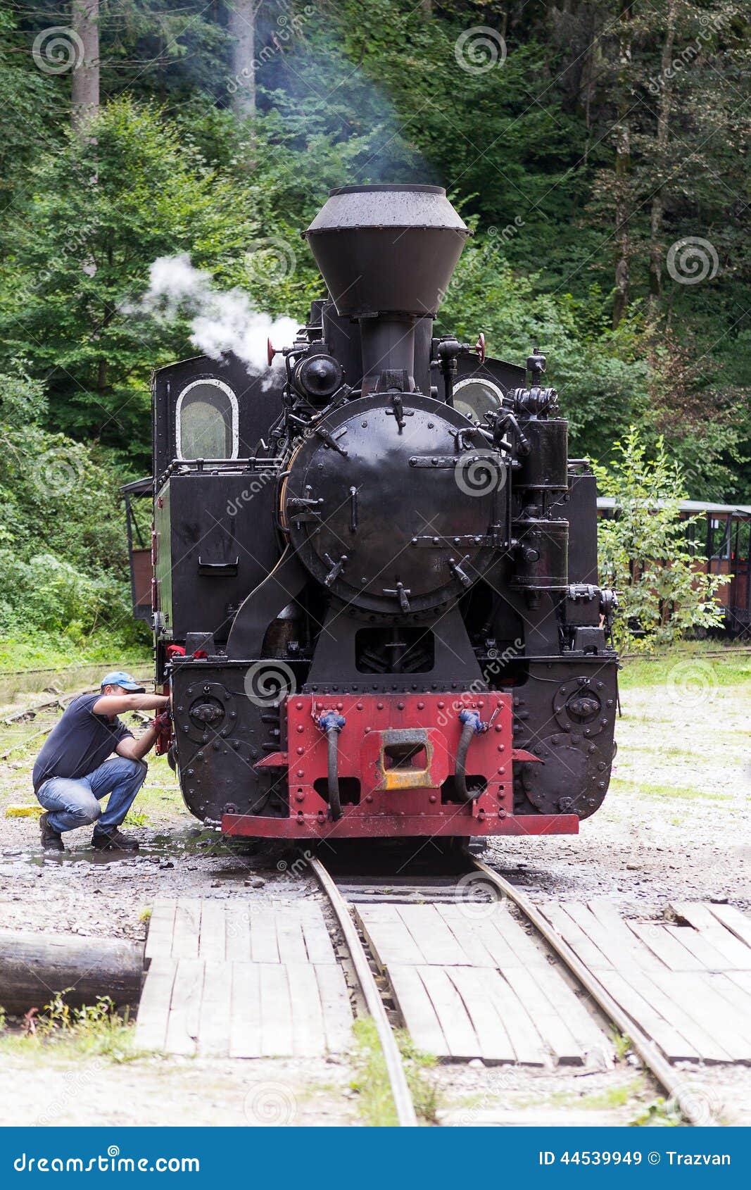  Vintage Steam Train  Locomotive  Being Repaired Editorial 