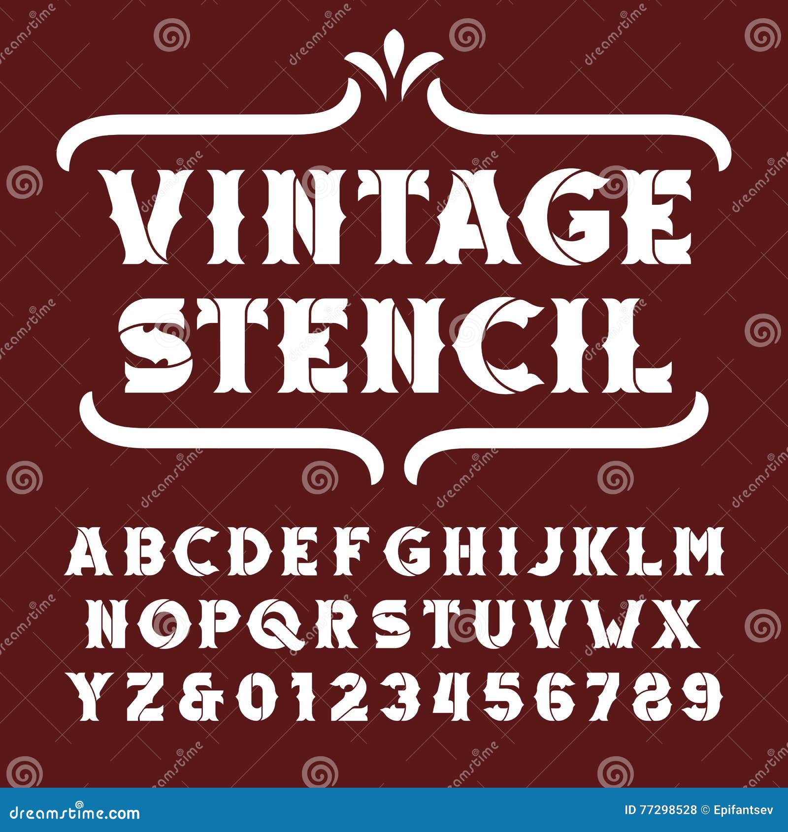 stencil-font Stock Vector