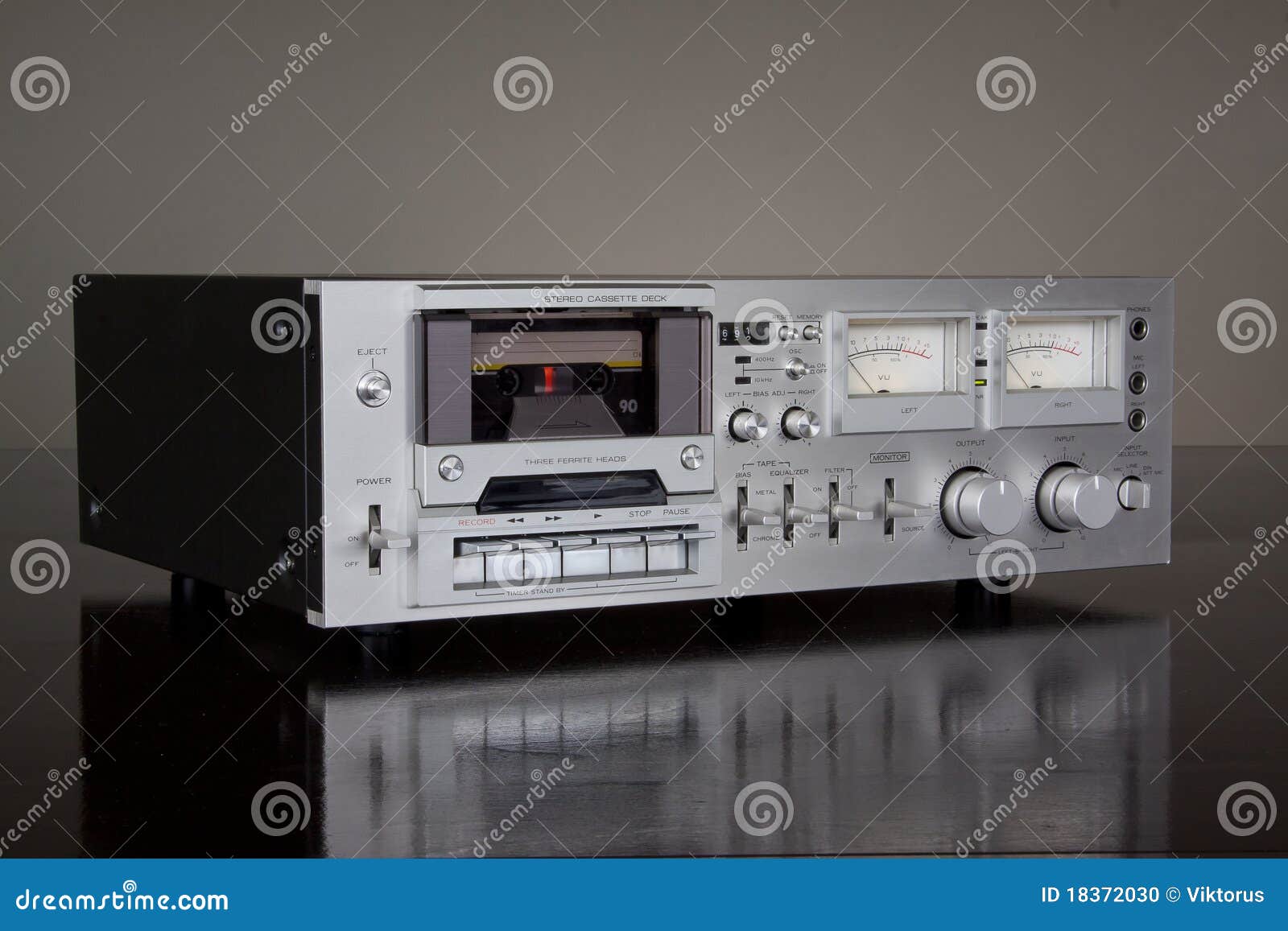 Vintage Stereo Cassette Tape Deck Recorder Stock Photo Image of music, tape 18372030
