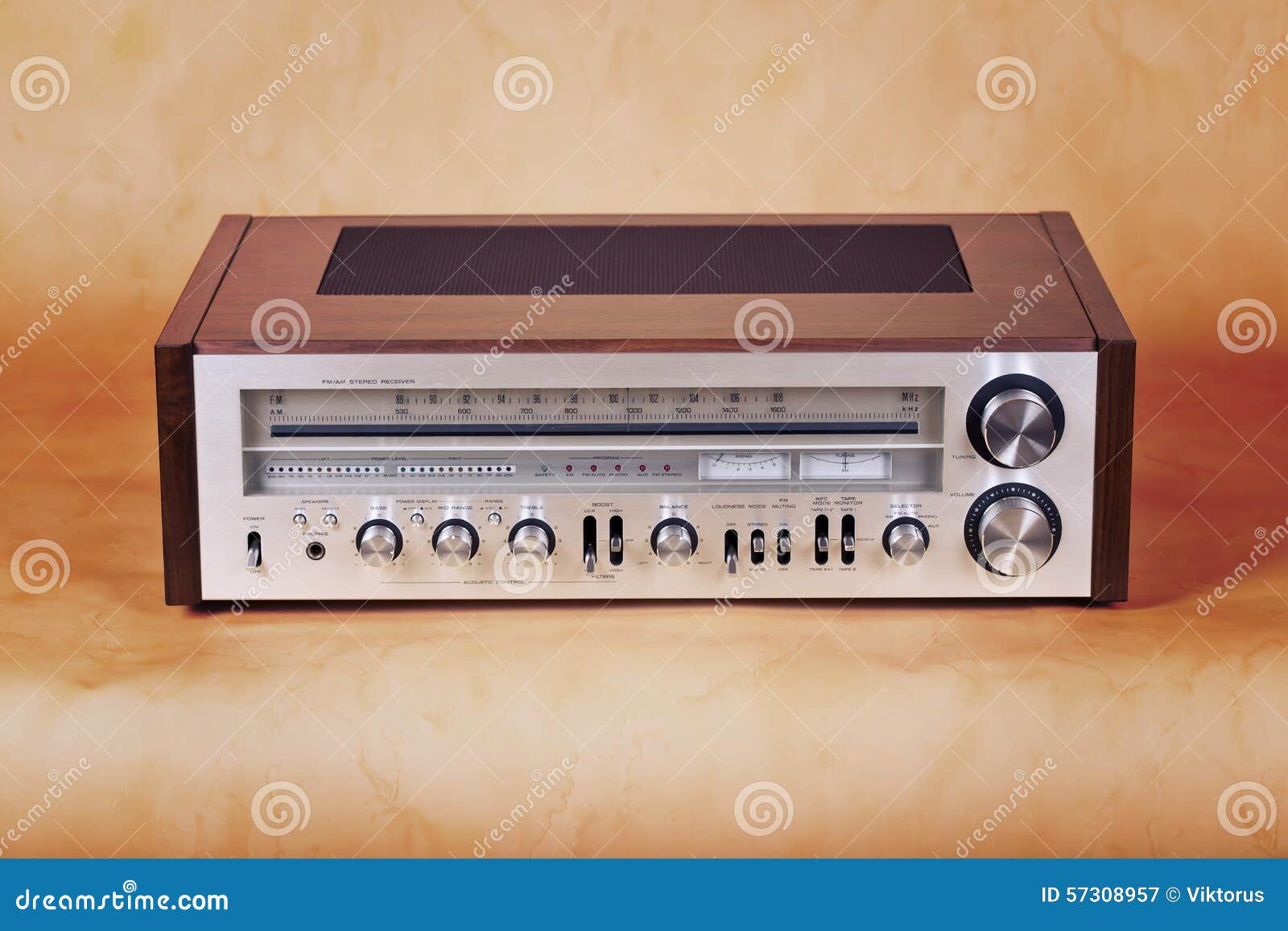 Vintage Stereo Radio Receiver Stock Image Image of listen, audio