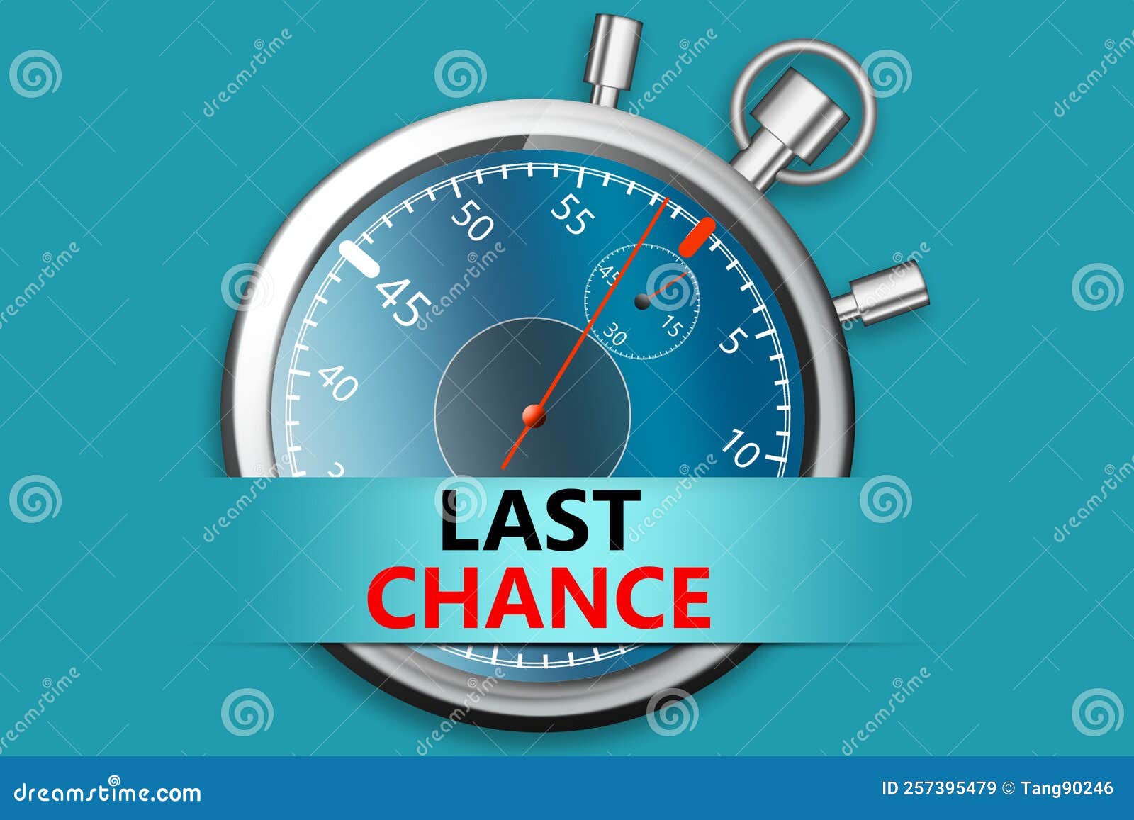 Vintage Stopwatch with Text Last Chance Stock Illustration