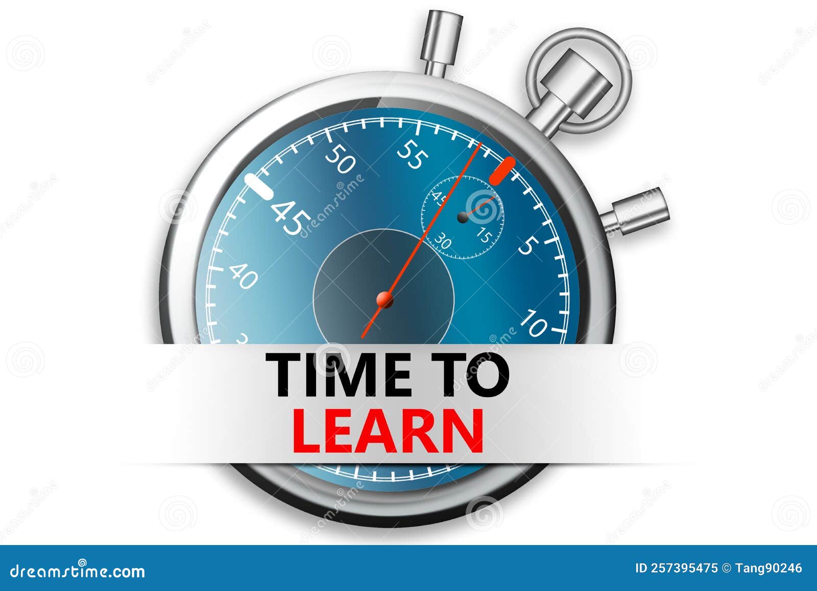 Vintage Stopwatch with Text Time To Learn Stock Illustration