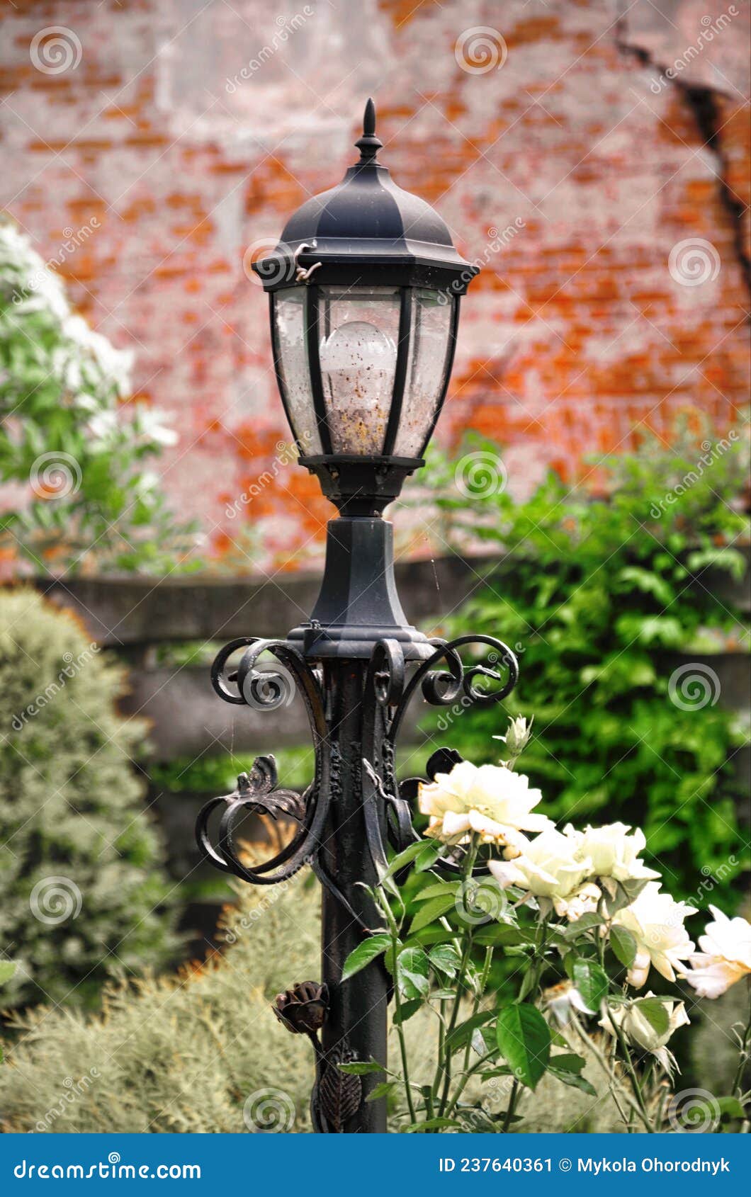 Old Street Lamps Set In Monochrome Style Stock Image Image Of