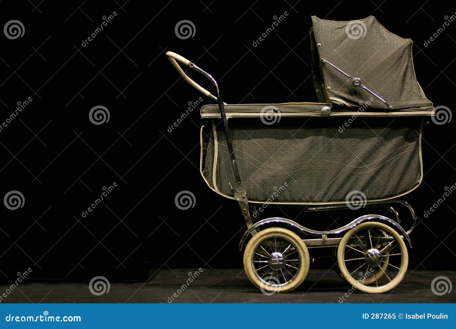 black vintage stroller