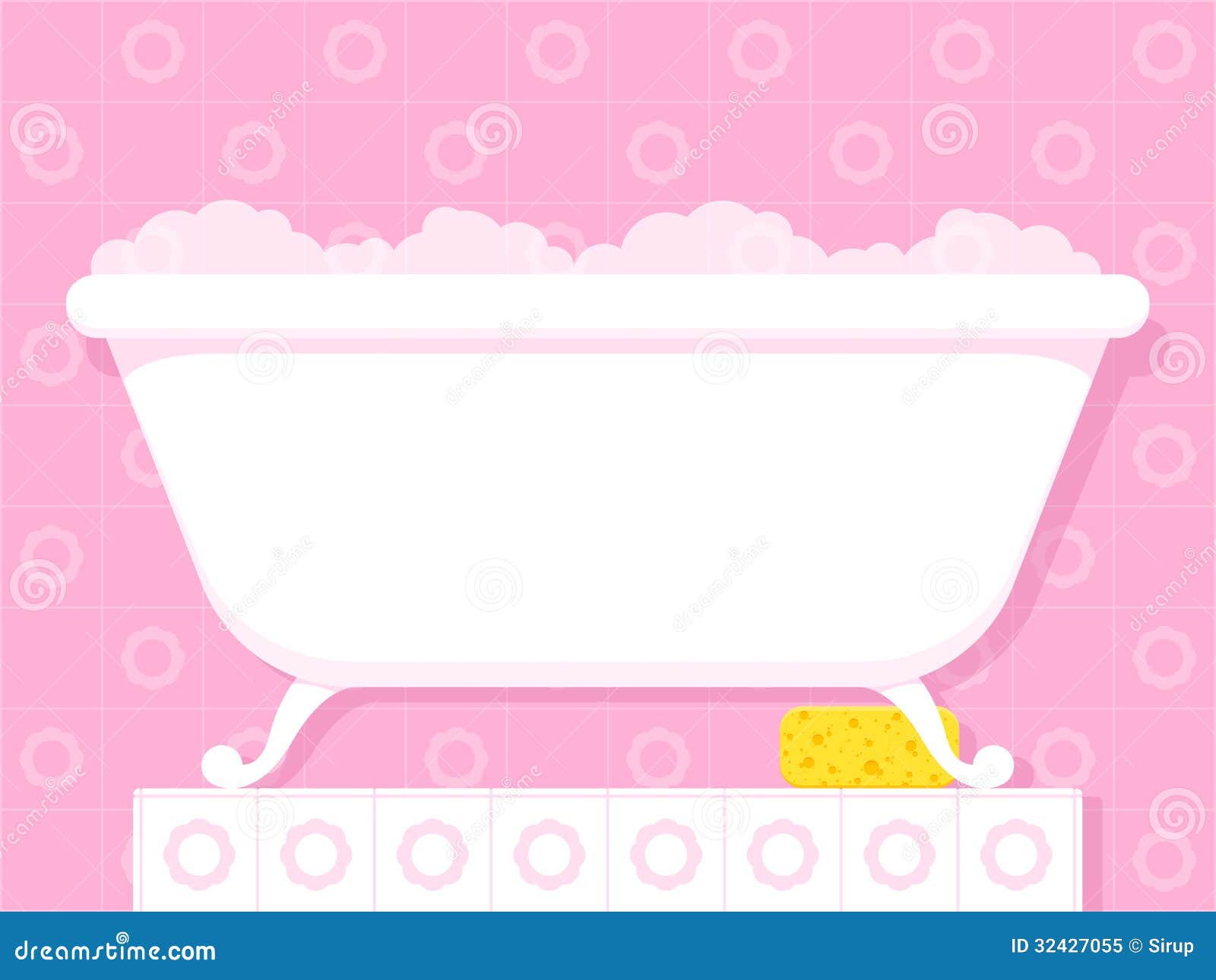 vintage style bathtub with soapy bubbles