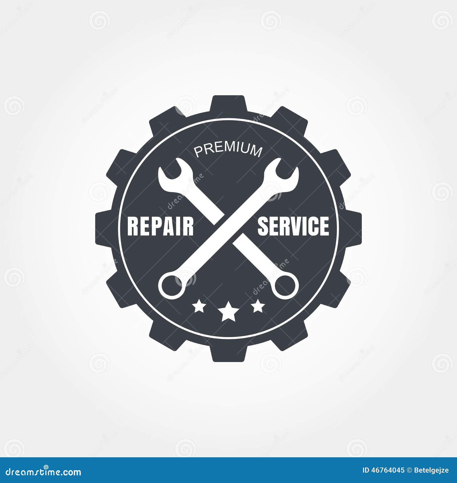 Vintage Style Car Repair Service Label Vector Logo Design