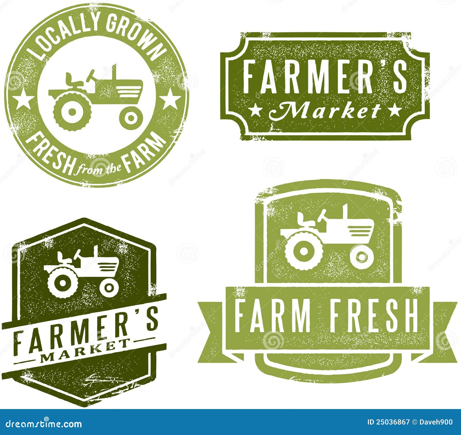 vintage style farmers market stamps
