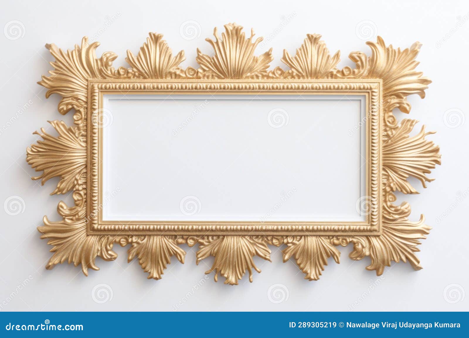 Golden Frame Design with Copy Space. Generative Ai Stock Illustration