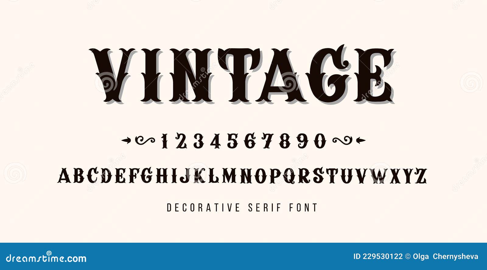 Vintage Style Letters. Victorian Alphabet. Typography Typeface ...