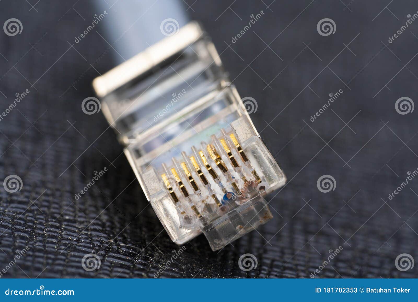 Vintage Style Macro Shot of a Old CAT 5 Cable Stock Image