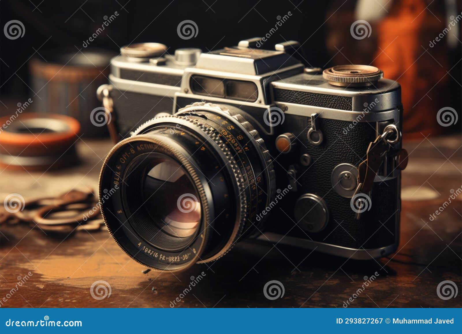 vintage style an old retro camera with 90s inspired filtered aesthetics