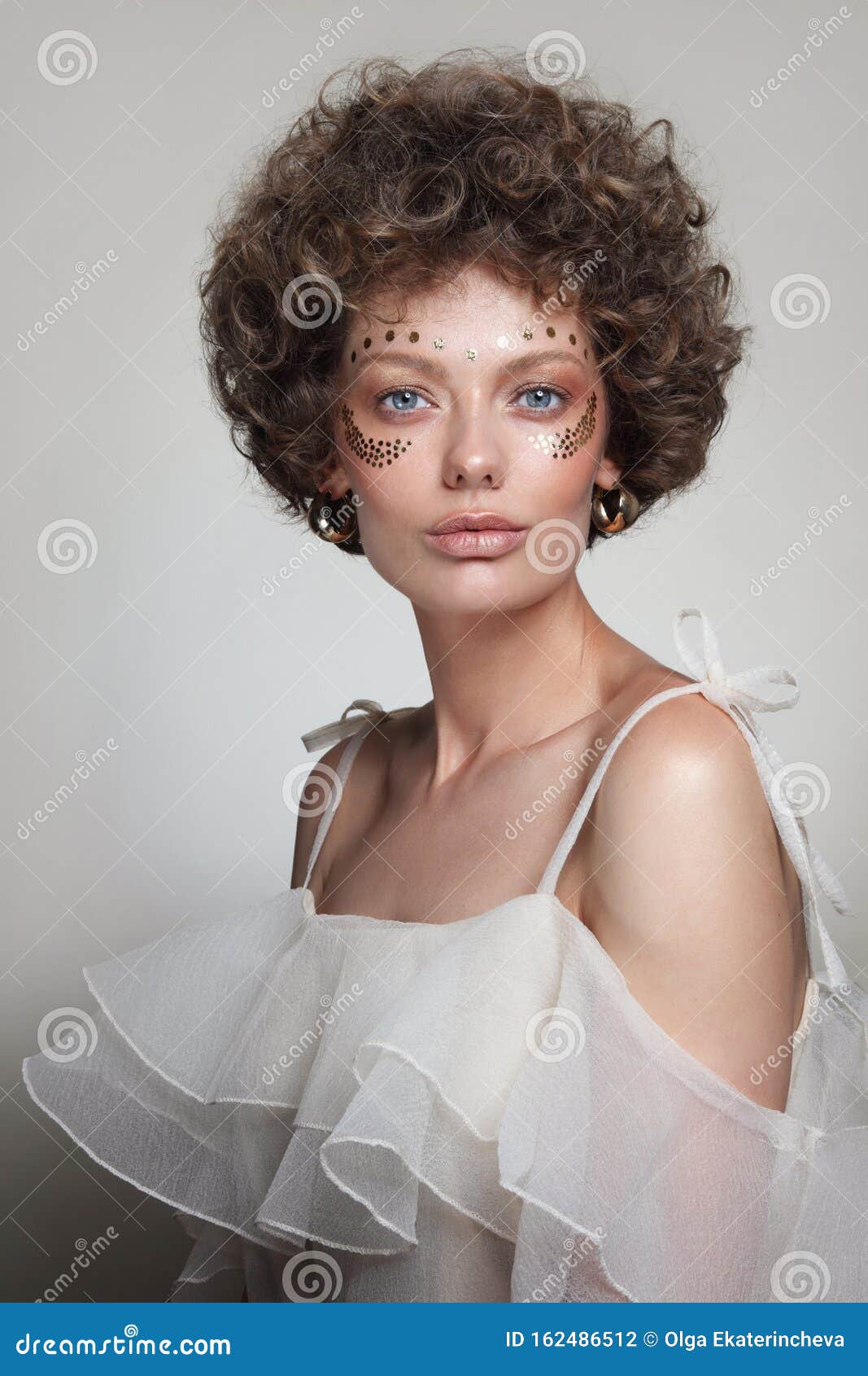 Frosty Makeup - Cool Elegance.Portrait, Close-up On The Face Of A Woman In  A Fancy Makeup. Stock Photo, Picture and Royalty Free Image. Image 38736774.