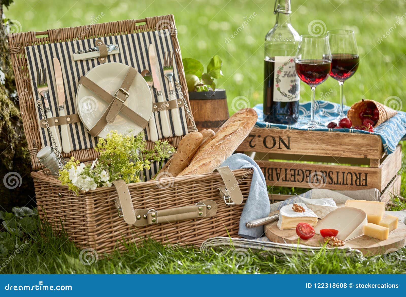 Vintage Style Romantic Picnic for Two Photo - of love, berries: