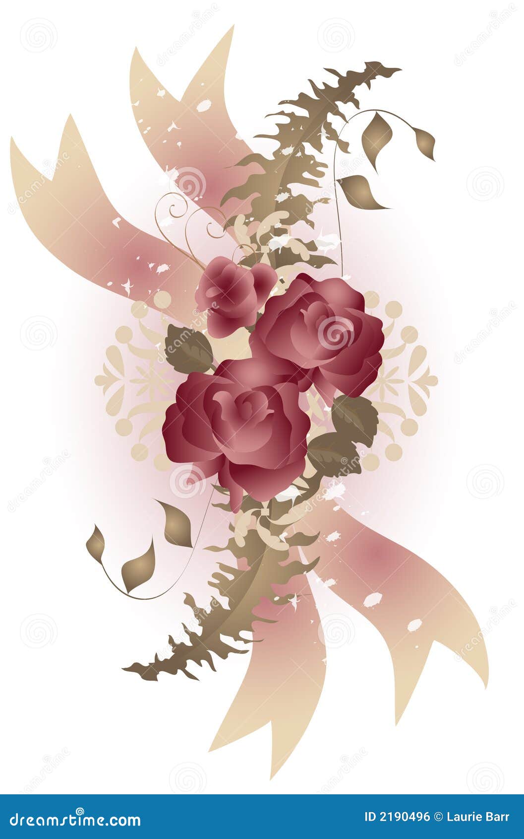 Vintage Style Rose Swag stock illustration. Illustration of flowers