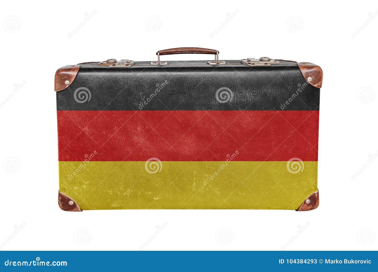 Vintage Suitcase with Germany Flag Stock Image Image of suitcase