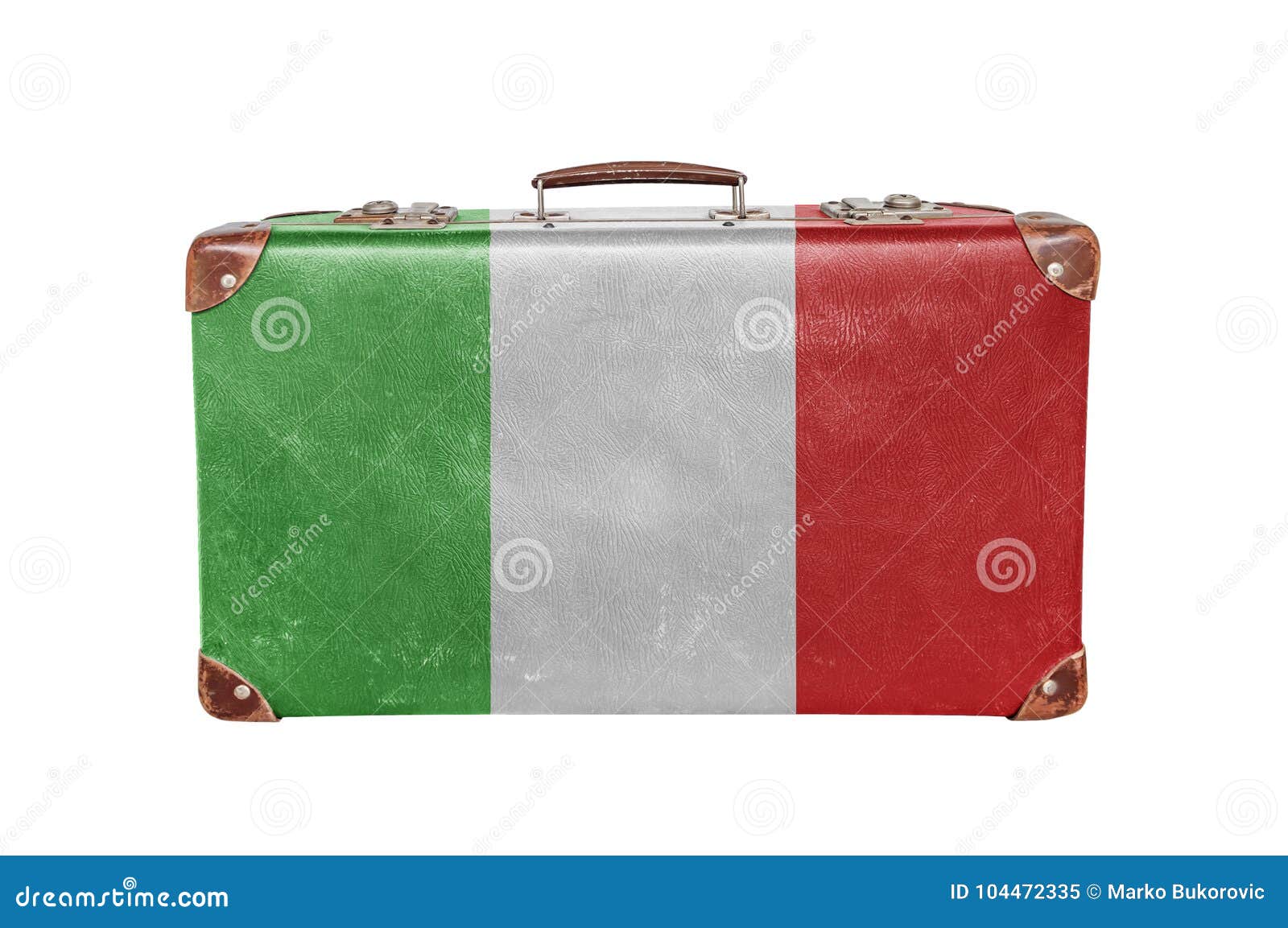 Vintage Suitcase with Italy Flag Stock Image Image of national, carry