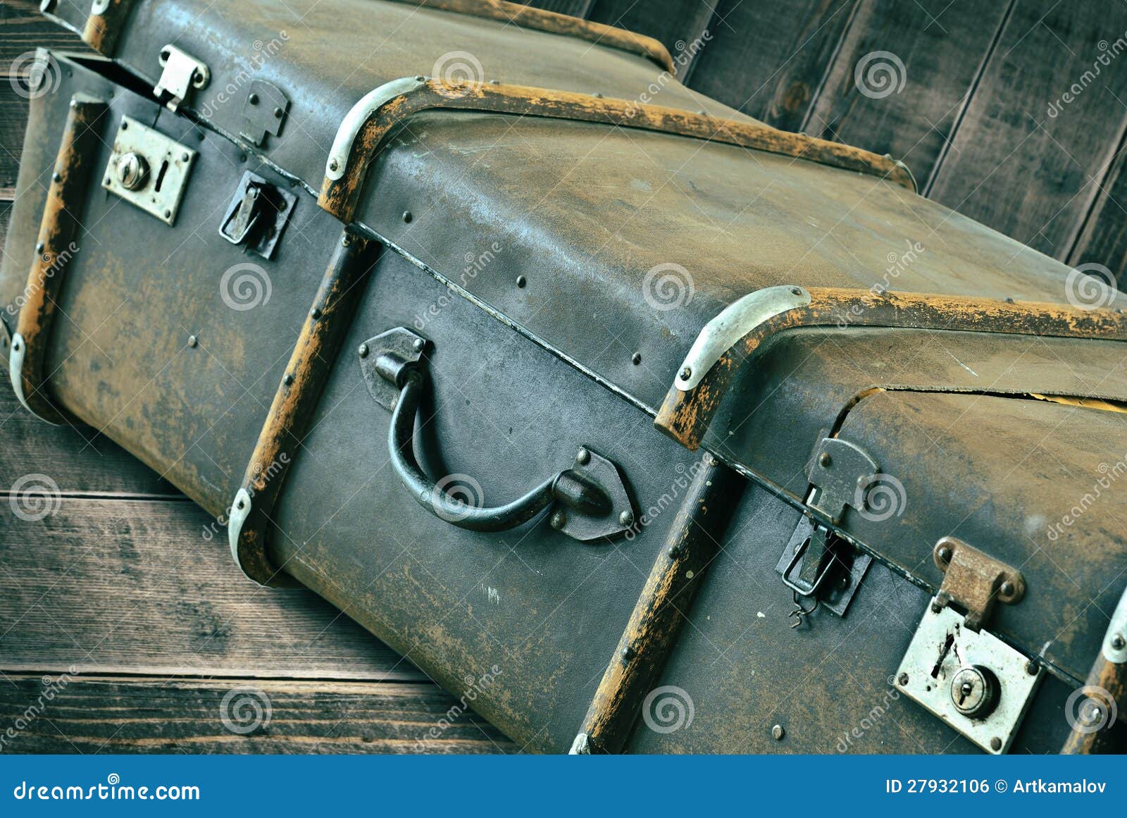 Pile of old vintage suitcases colorful briefcases Vector Image