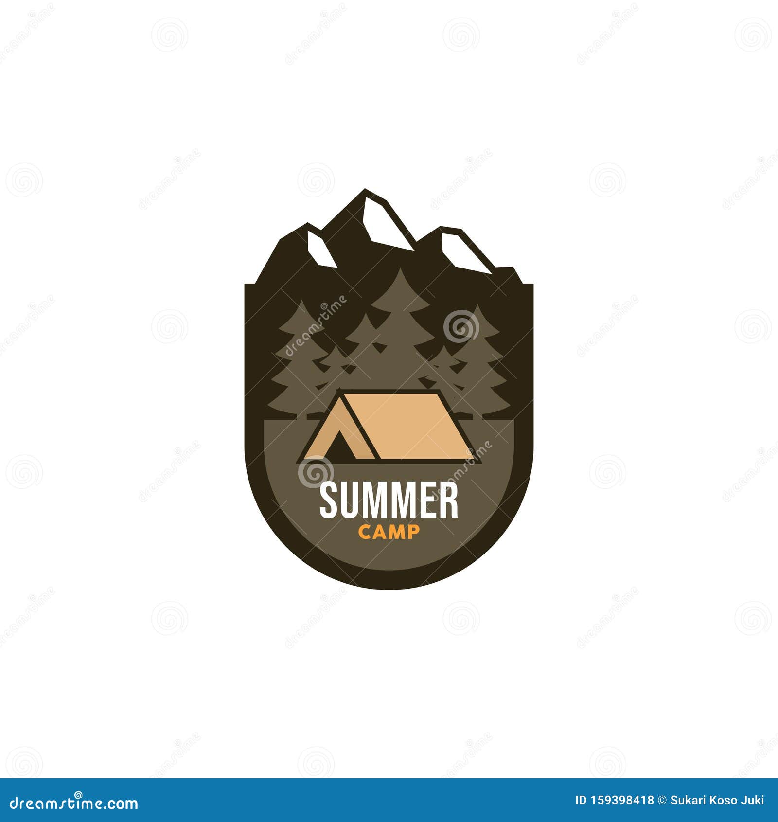 Vintage Summer Camp Logo Template Stock Vector - Illustration of ...