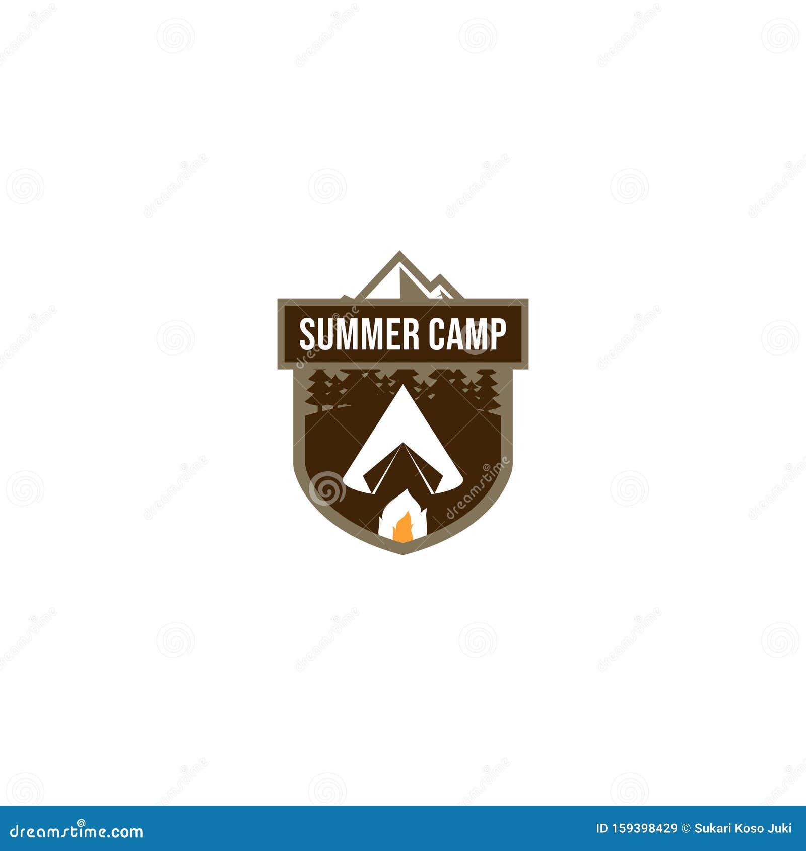 Vintage Summer Camp Logo Template Stock Vector - Illustration of ...