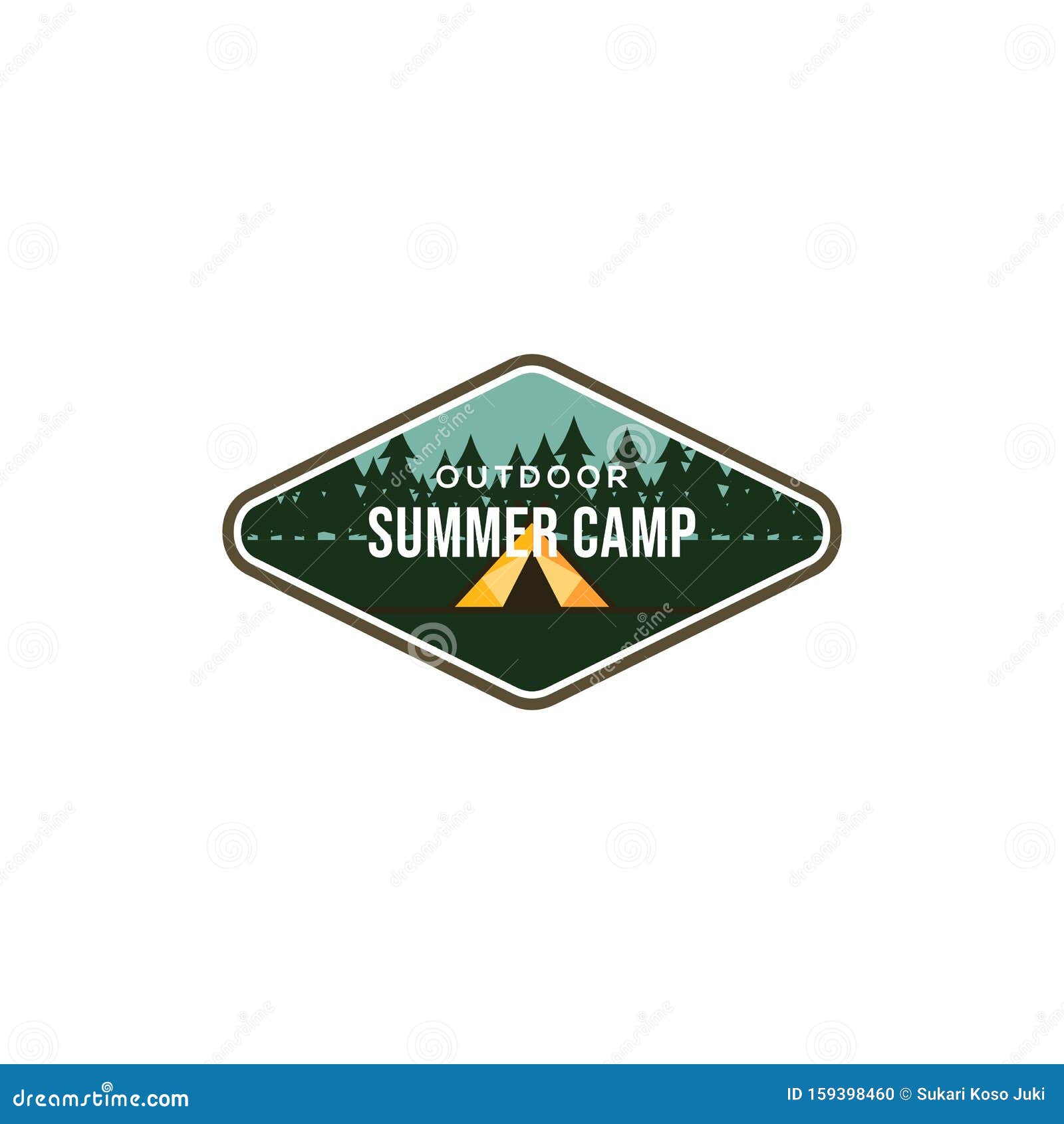 Vintage Summer Camp Logo Template Stock Vector - Illustration of ...