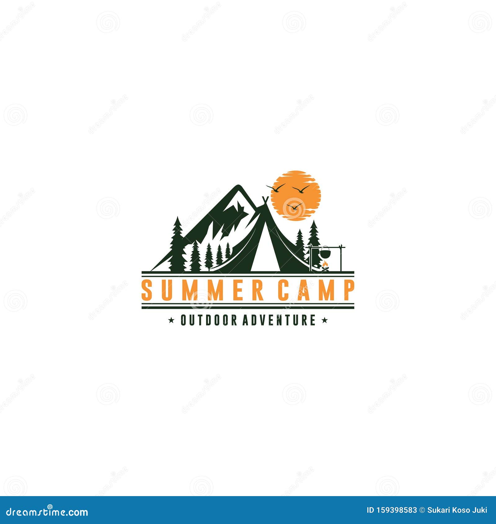 Download Vintage Summer Camp Logo Template Stock Vector ...