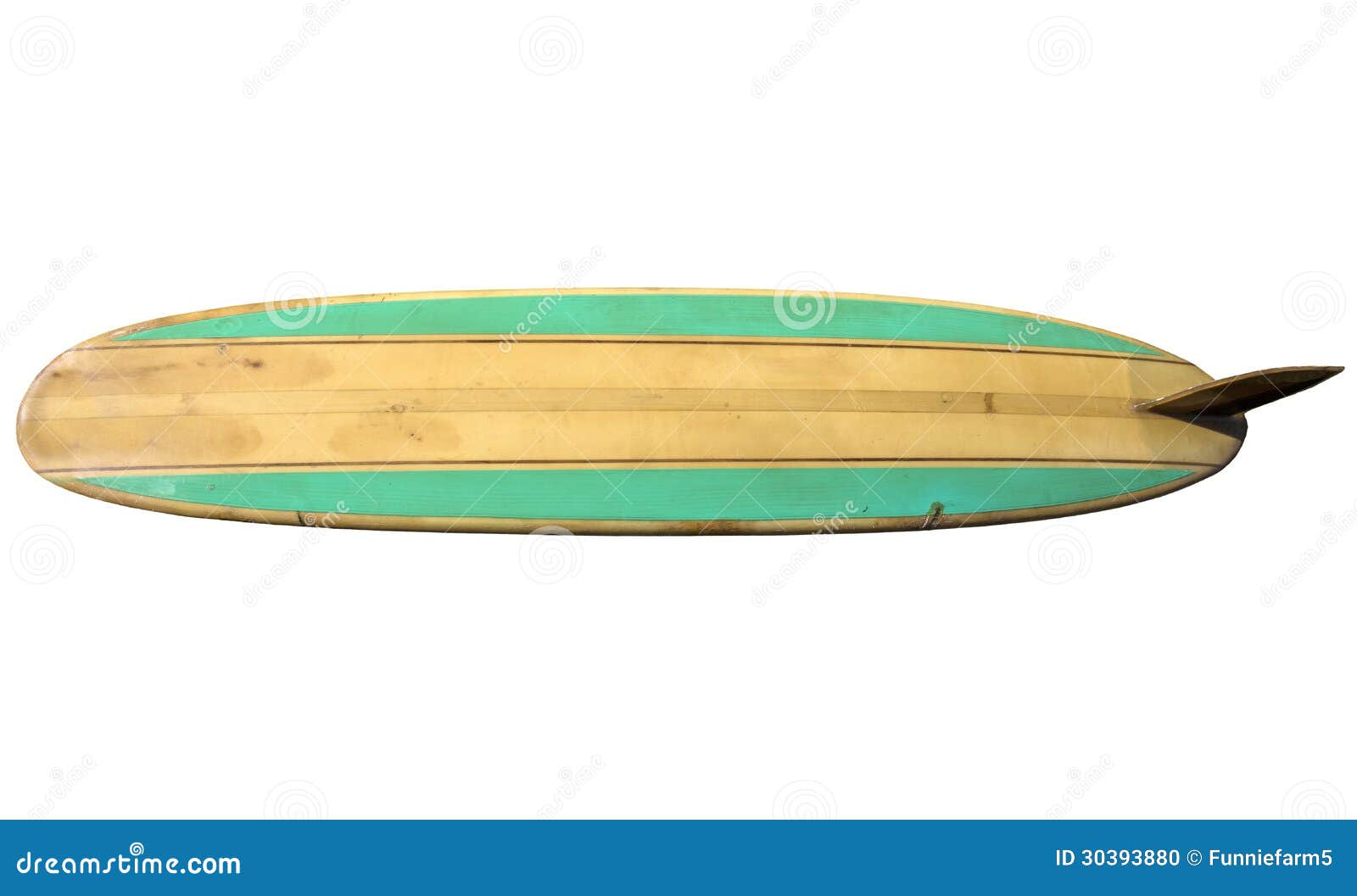 vintage surfboard  on white