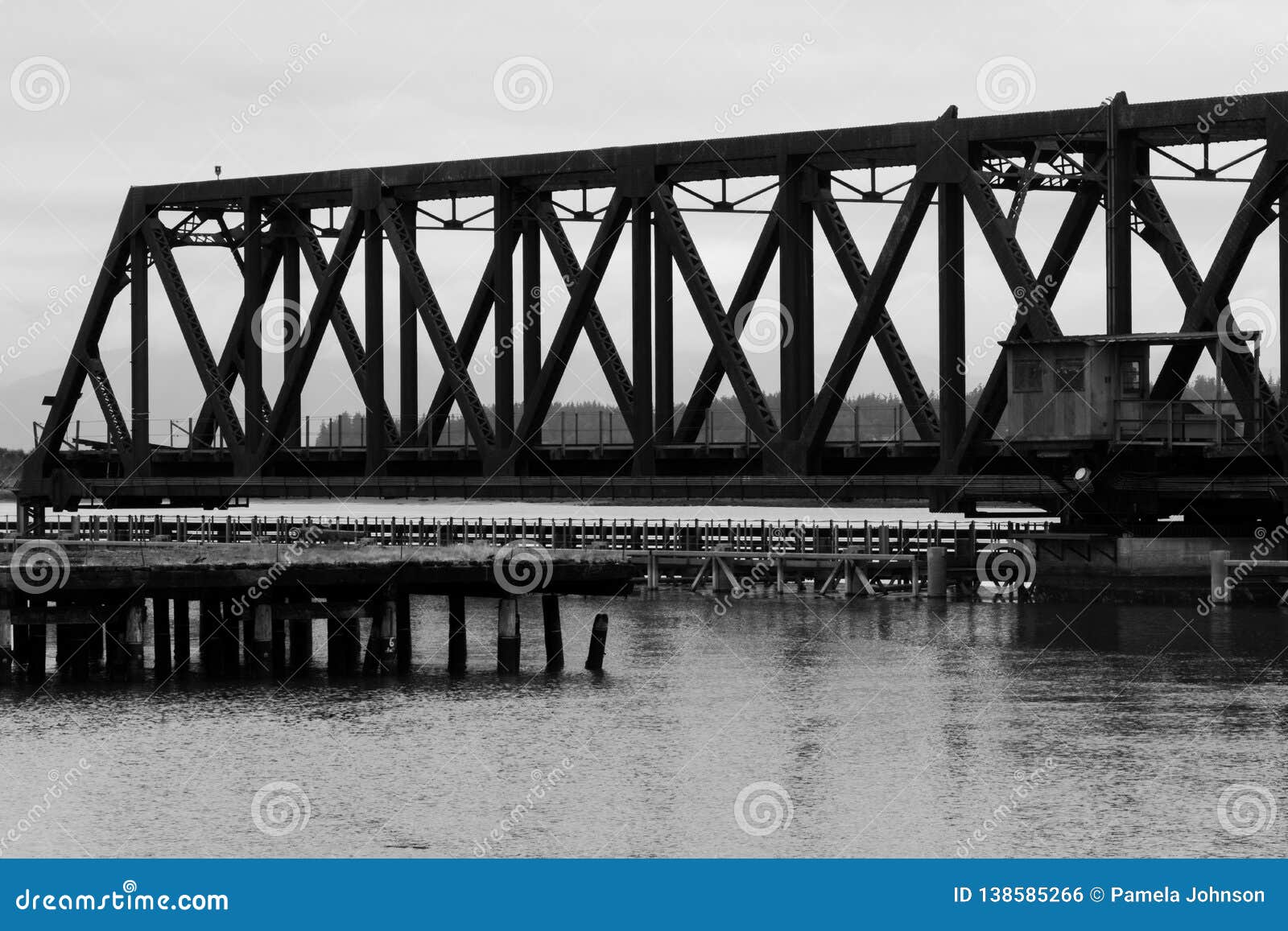 vintage swing bridge on whidby island