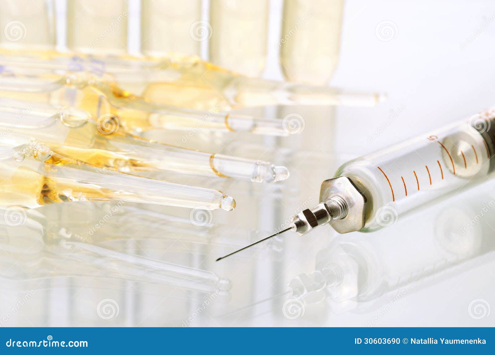 Vintage Syringe and Glass Vials Stock Photo Image of drug, laboratory