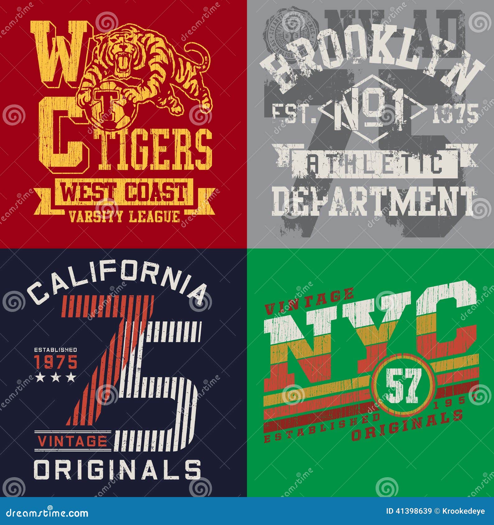 Download Vintage T-shirt Graphic Set 2 Stock Vector - Image: 41398639