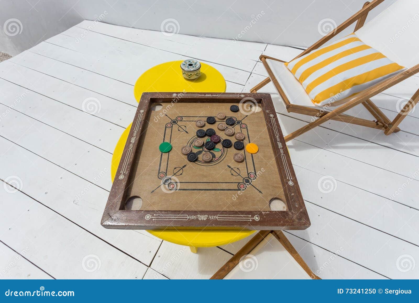 Vintage Table Game on the Porch. Stock Photo Image of game, gambling