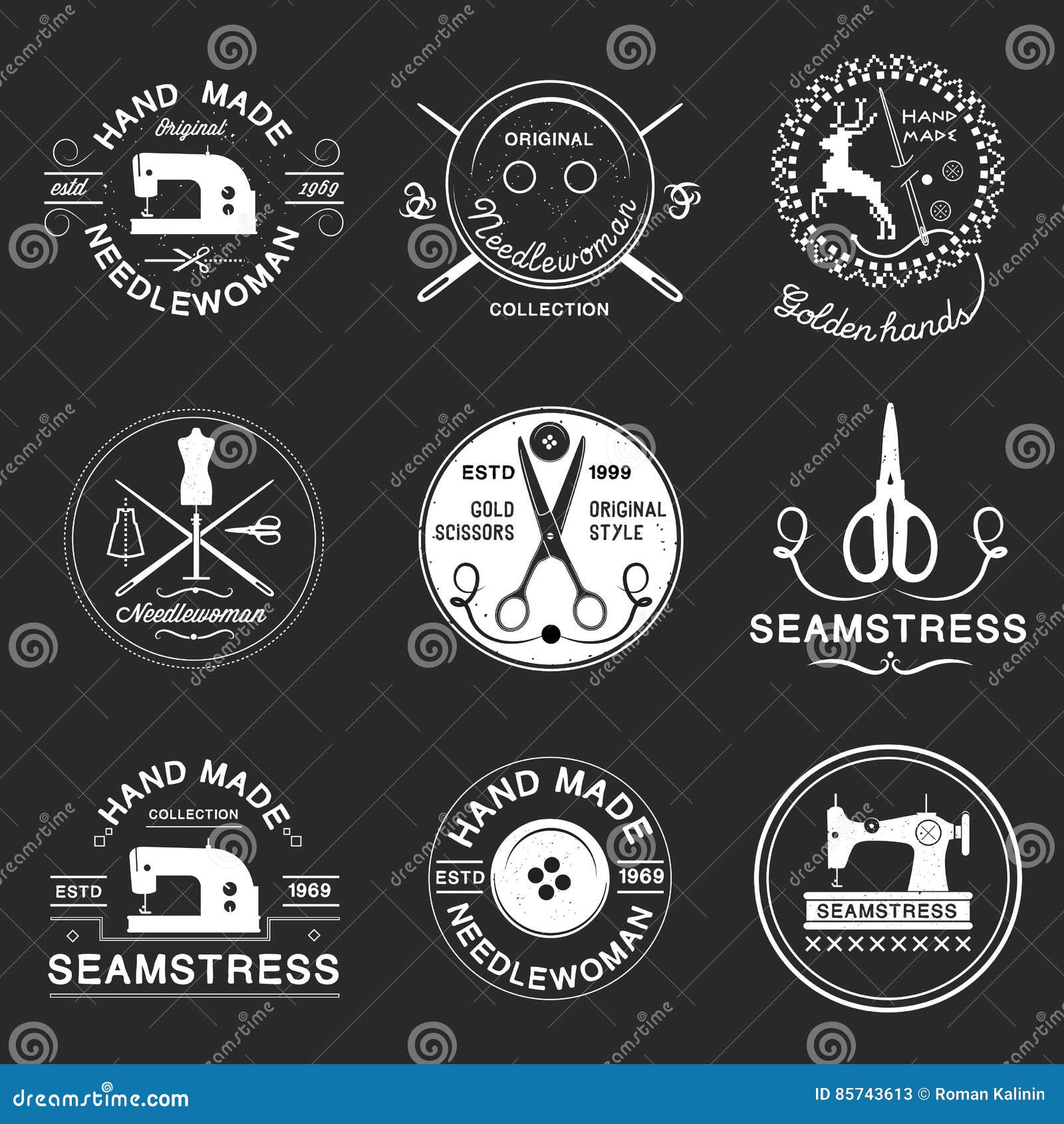 Vintage Tailor Labels, Emblems and Designed Element. Stock Vector ...