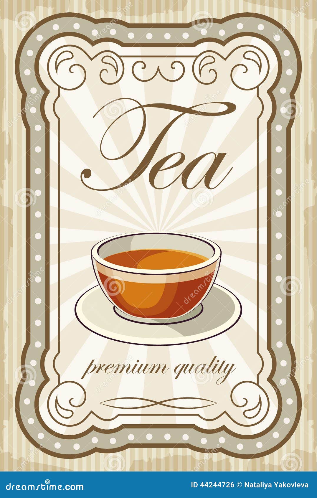 Vintage tea posters. stock vector. Illustration of poster 44244726