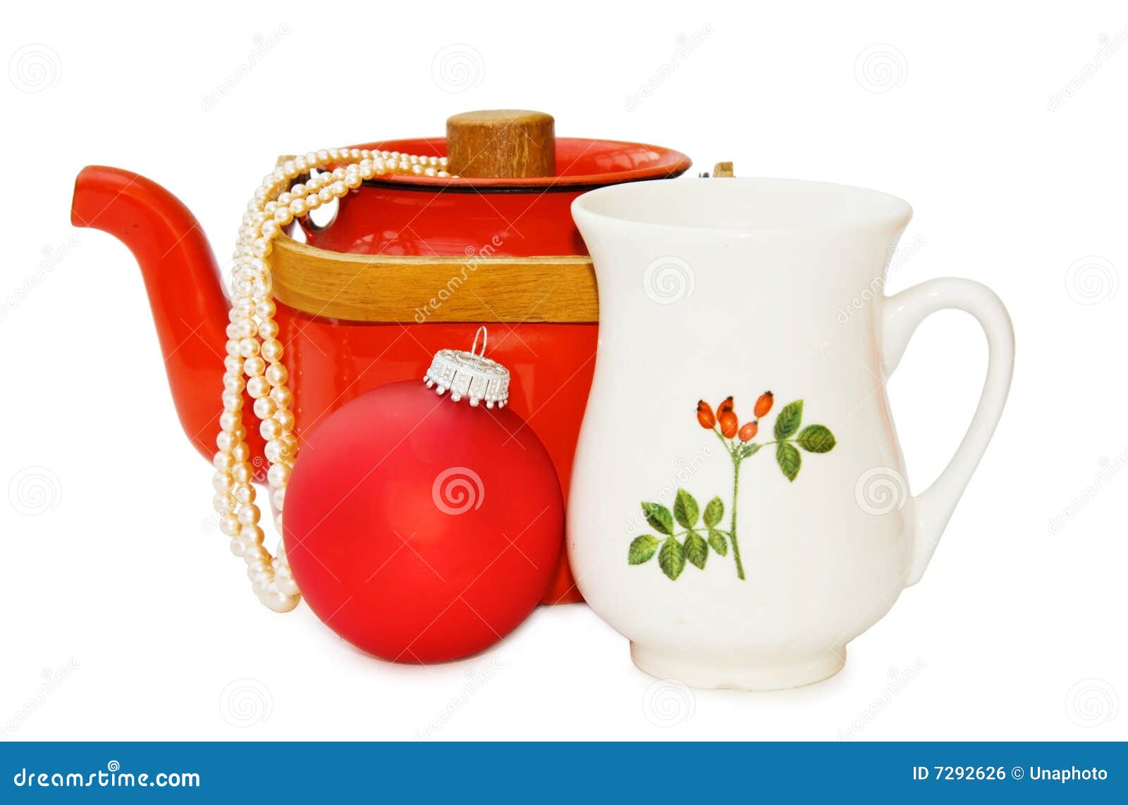 Vintage Teapot and Christmas Decoration Path Stock Photo Image of