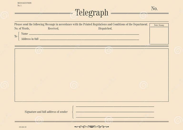 Vintage telegraph form. stock vector. Illustration of nostalgic - 97182098