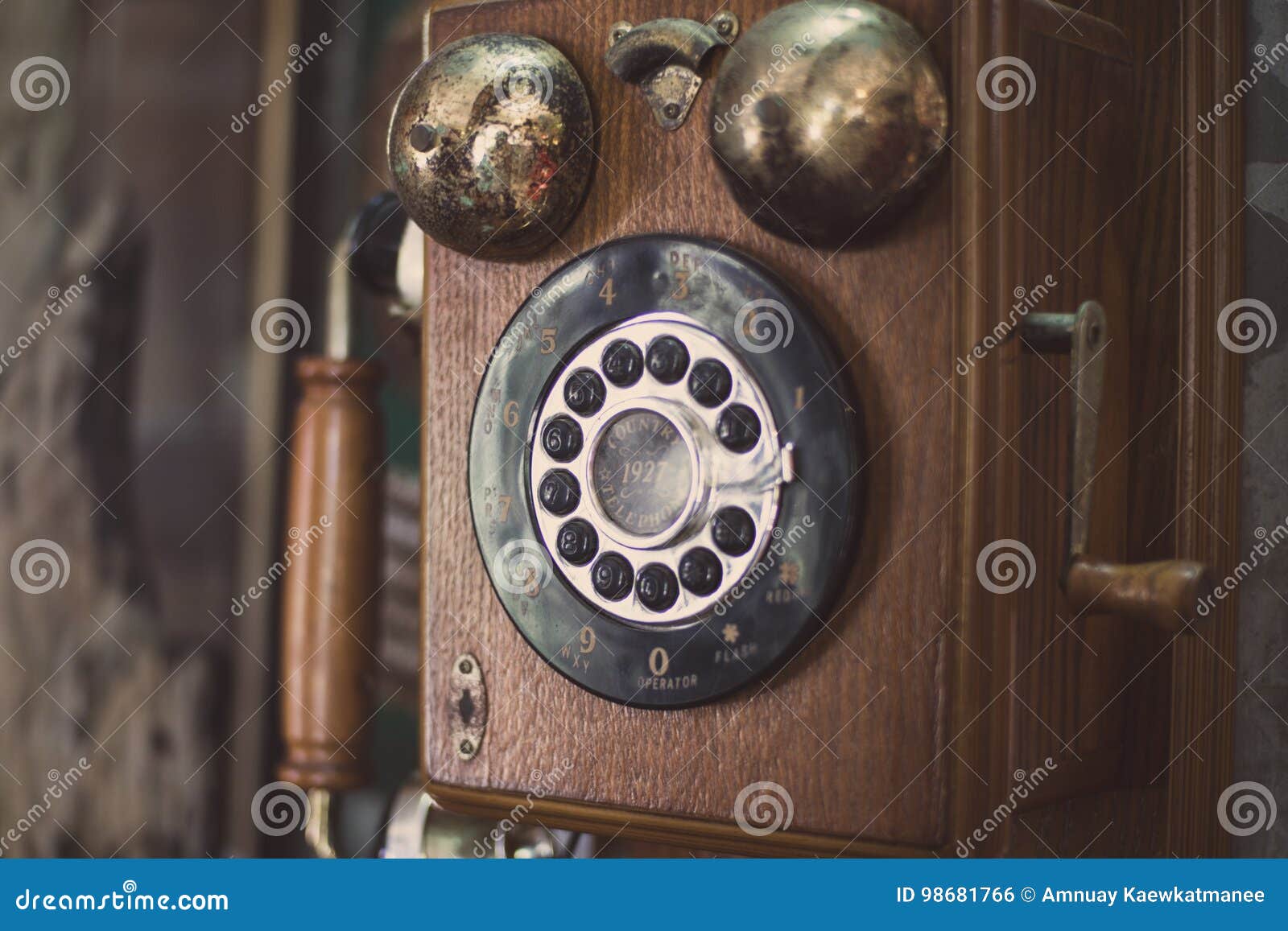Vintage telephone stock photo. Image of telephone, hanging 98681766
