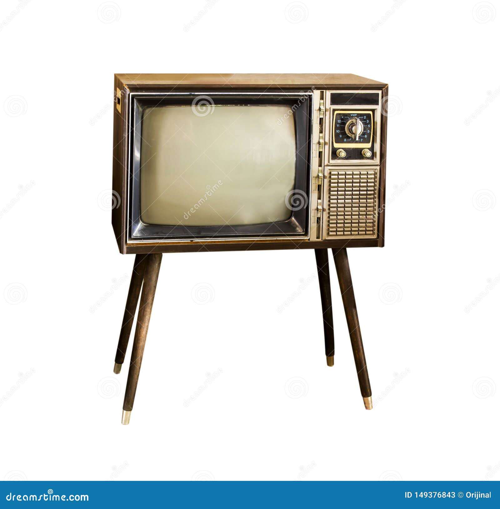 Vintage Television, Antique TV, Retro Technology, Old TV Isolate On ...