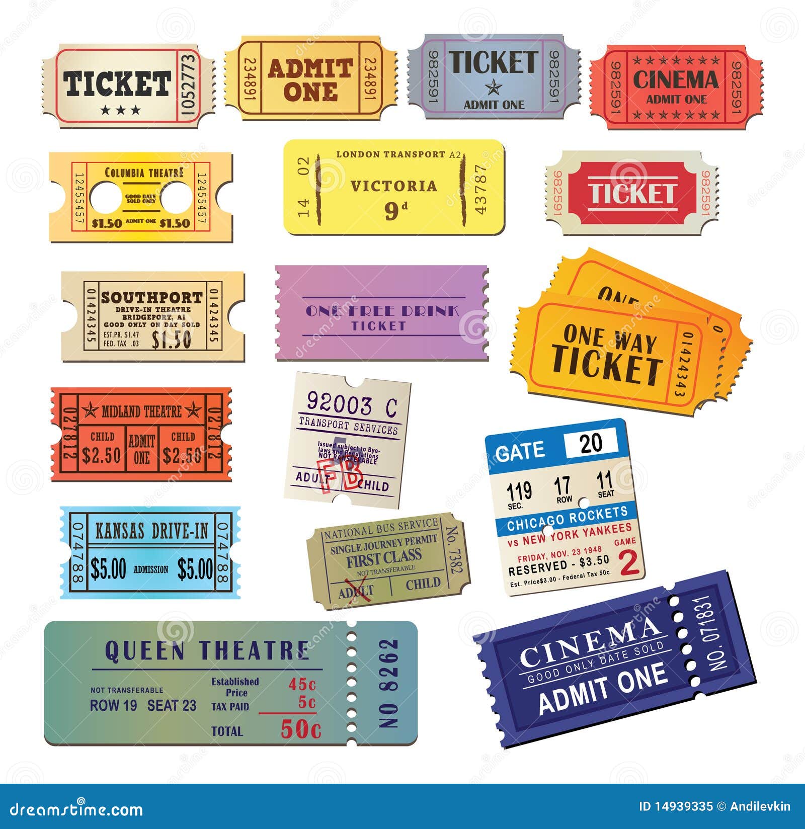 vintage tickets