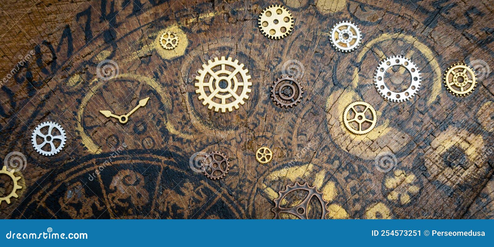 Vintage Time Background Concept for Aged, Calendar, Timer Stock Image