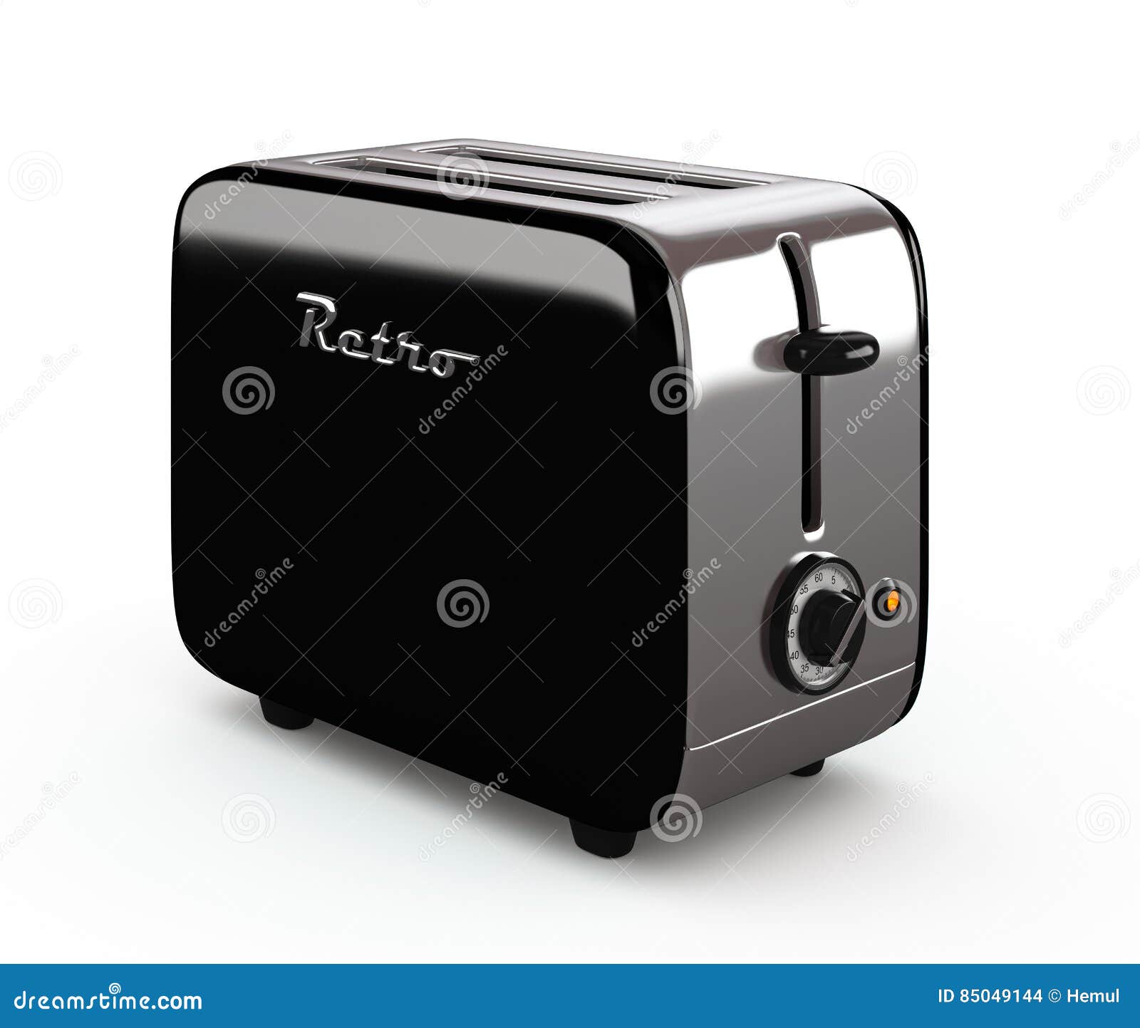 Vintage Toaster Isolated on White 3D Illustration Stock Photo Image