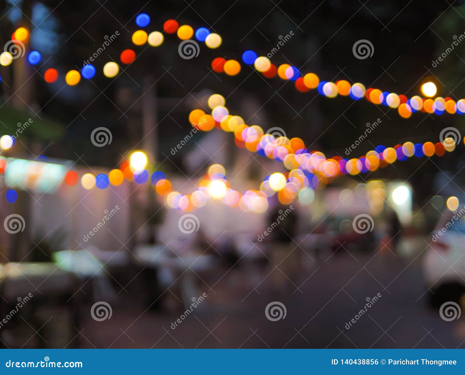 Vintage Tone Colorful of Light Abstract Blur Image of Night Festival on ...