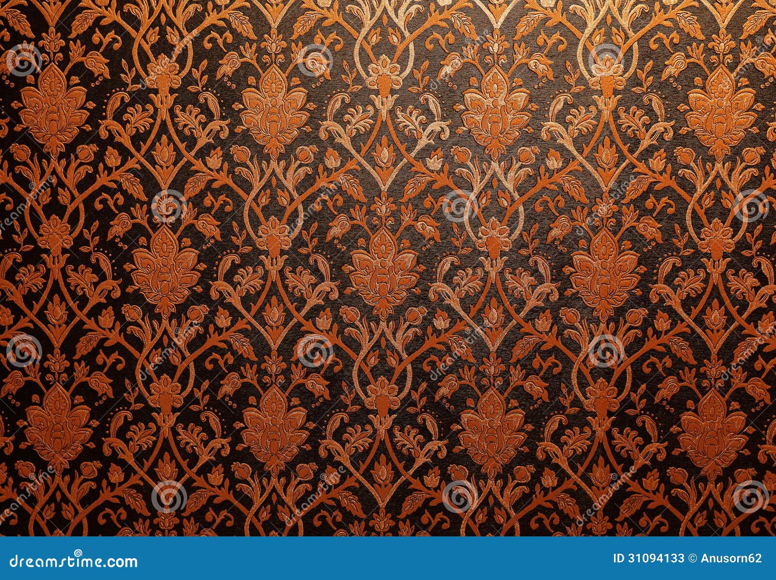 Vintage Traditional Thai Line Art Wallpaper Stock Image 