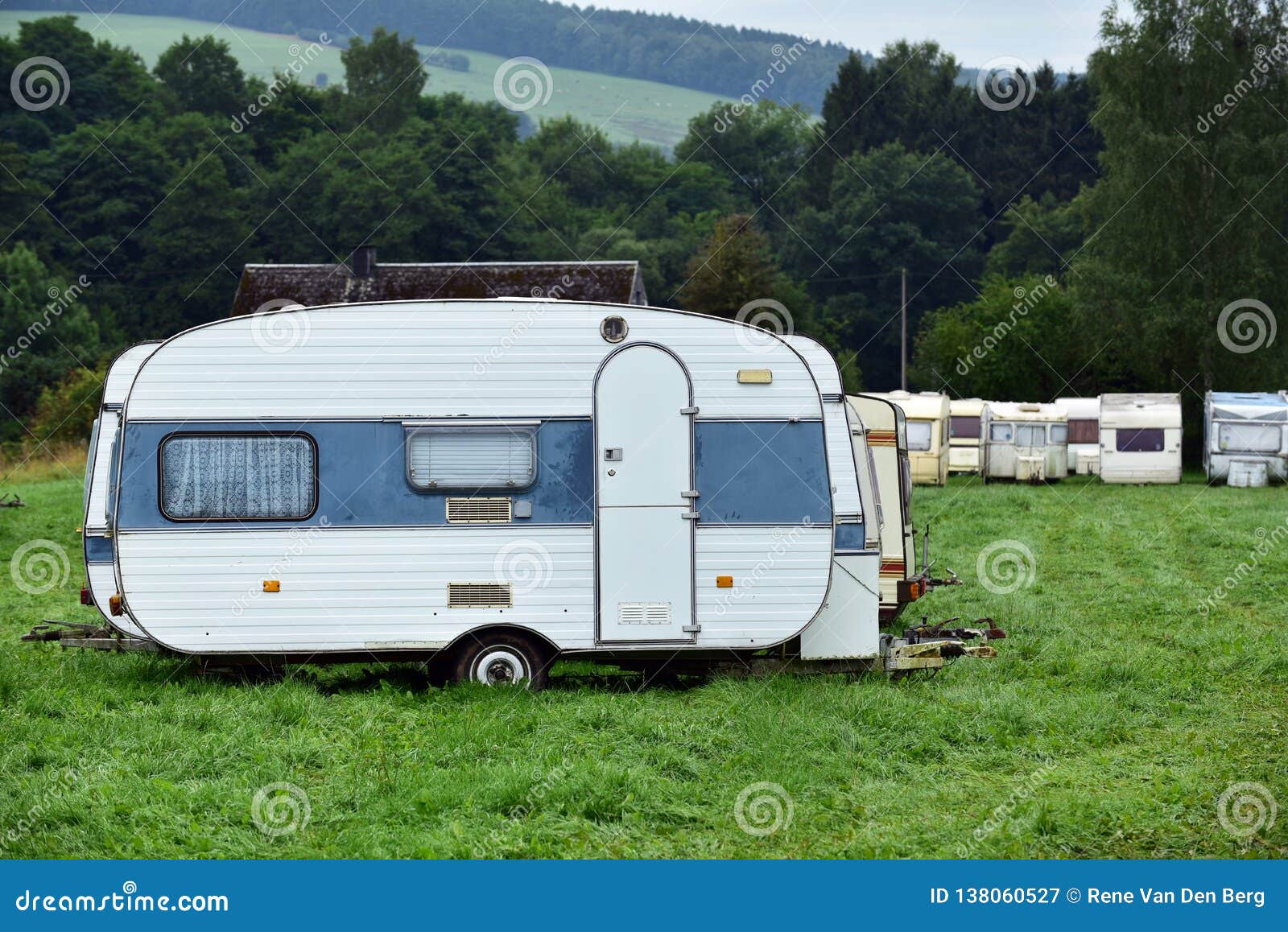 Vintage travel trailers stock image. Image of ardennes - 138060527