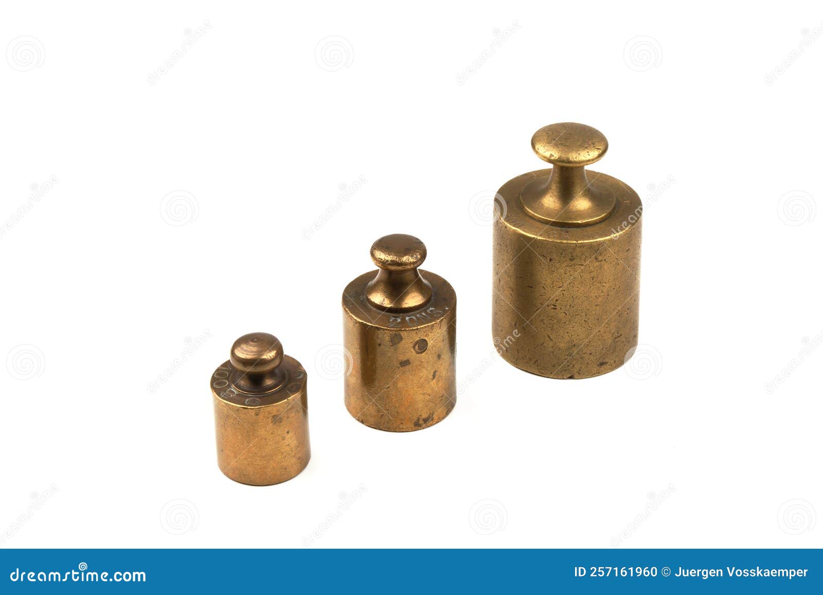 vintage brass triple balancing weights