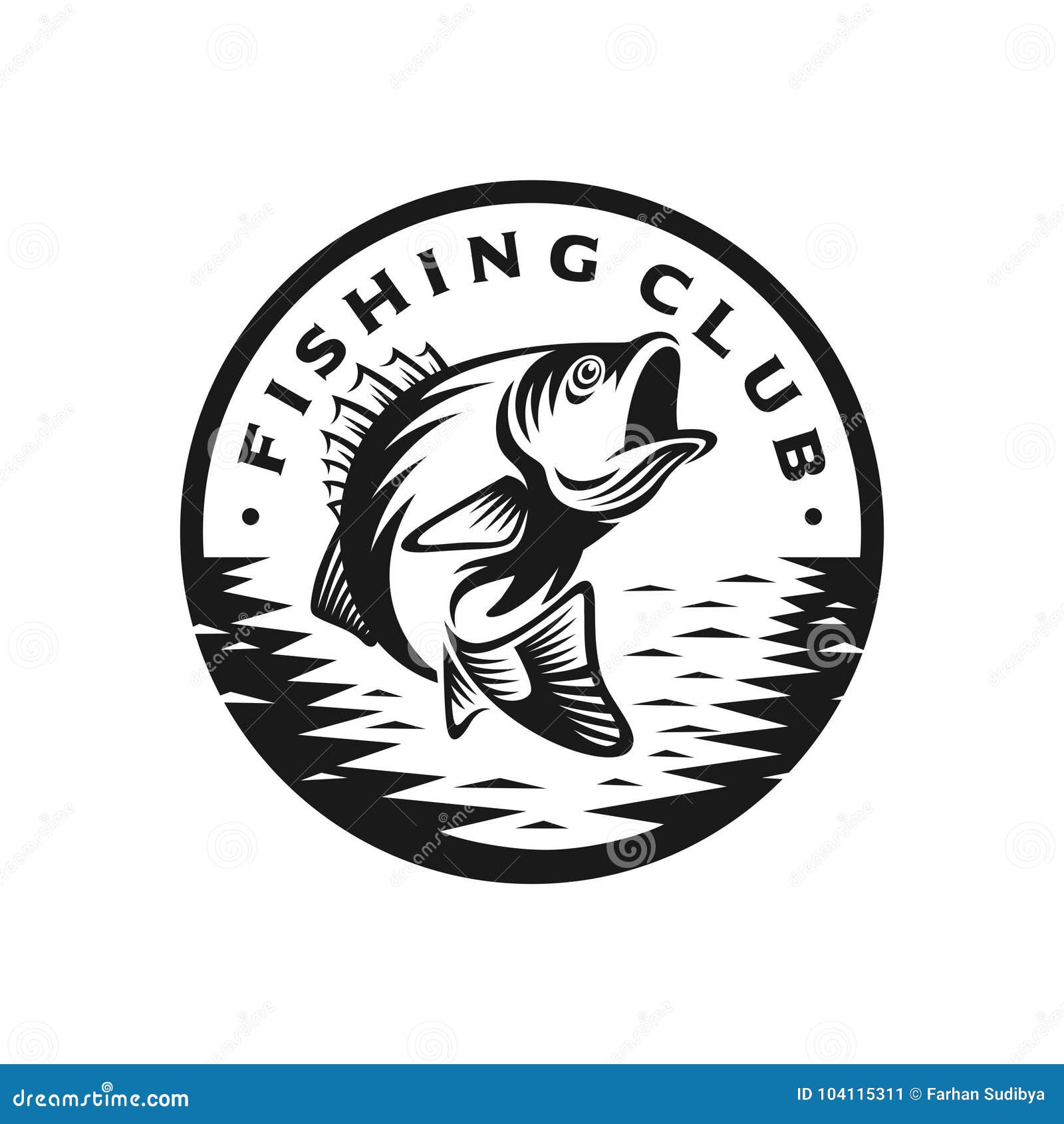 Bass Fishing Strike Logo Template Stock Vector - Illustration of nature,  lure: 104115311