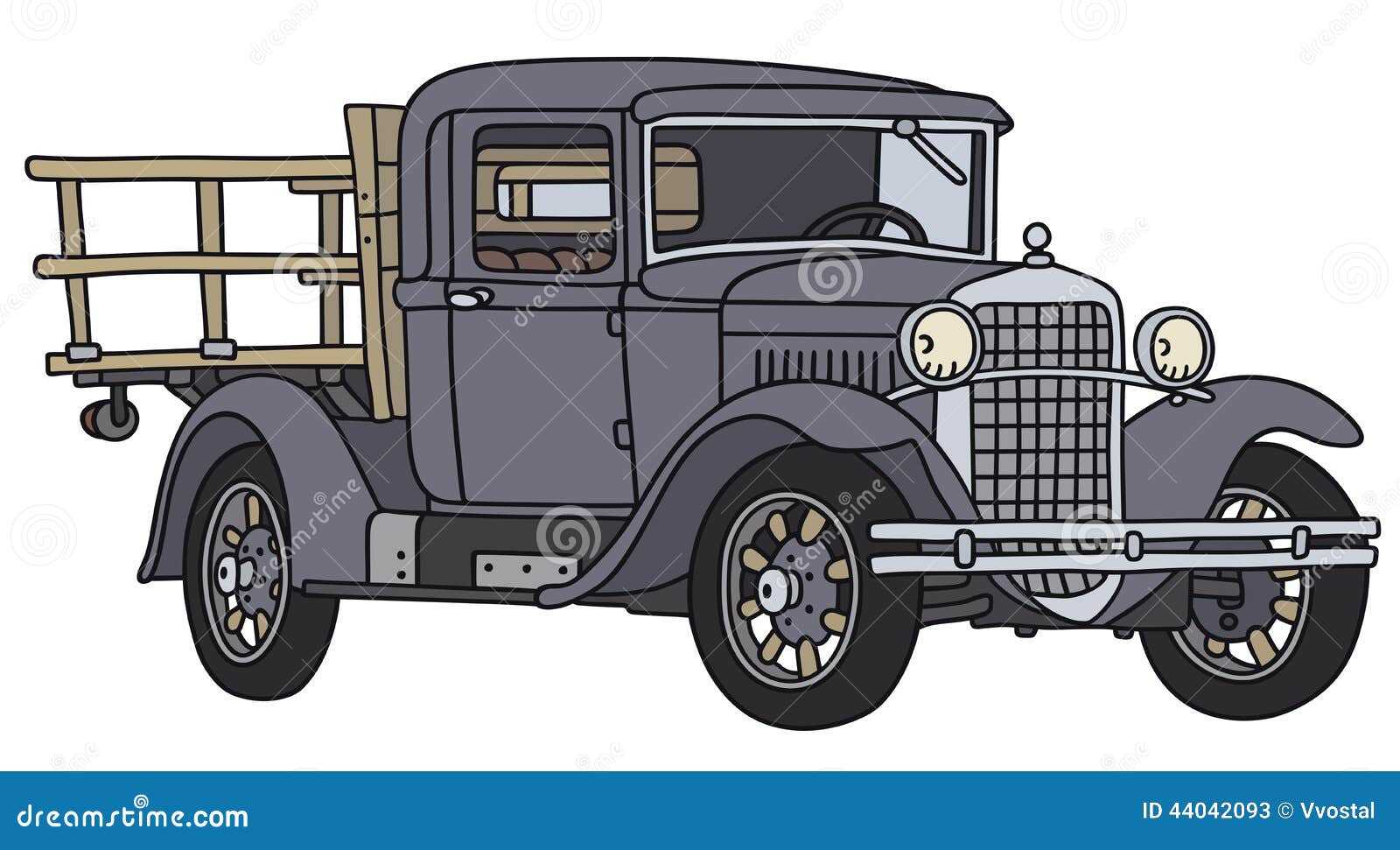 Vintage truck stock vector. Illustration of motor, drawing - 44042093